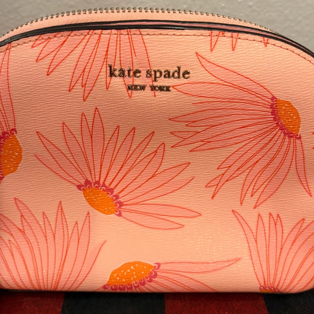 Kate Spade Pink and Black Zip Pouch